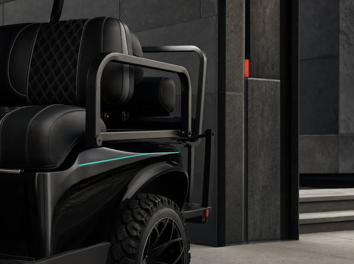 Custom golf cart interior detail